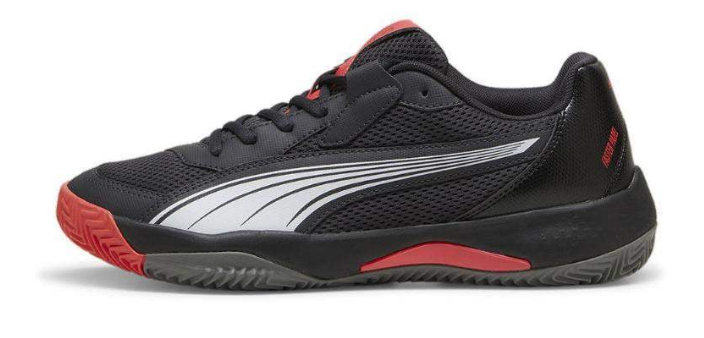 Puma nova court dark gray black red