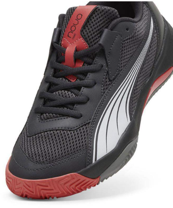 Puma nova court dark gray black red