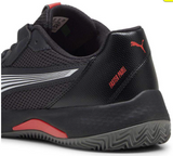 Puma nova court dark gray black red