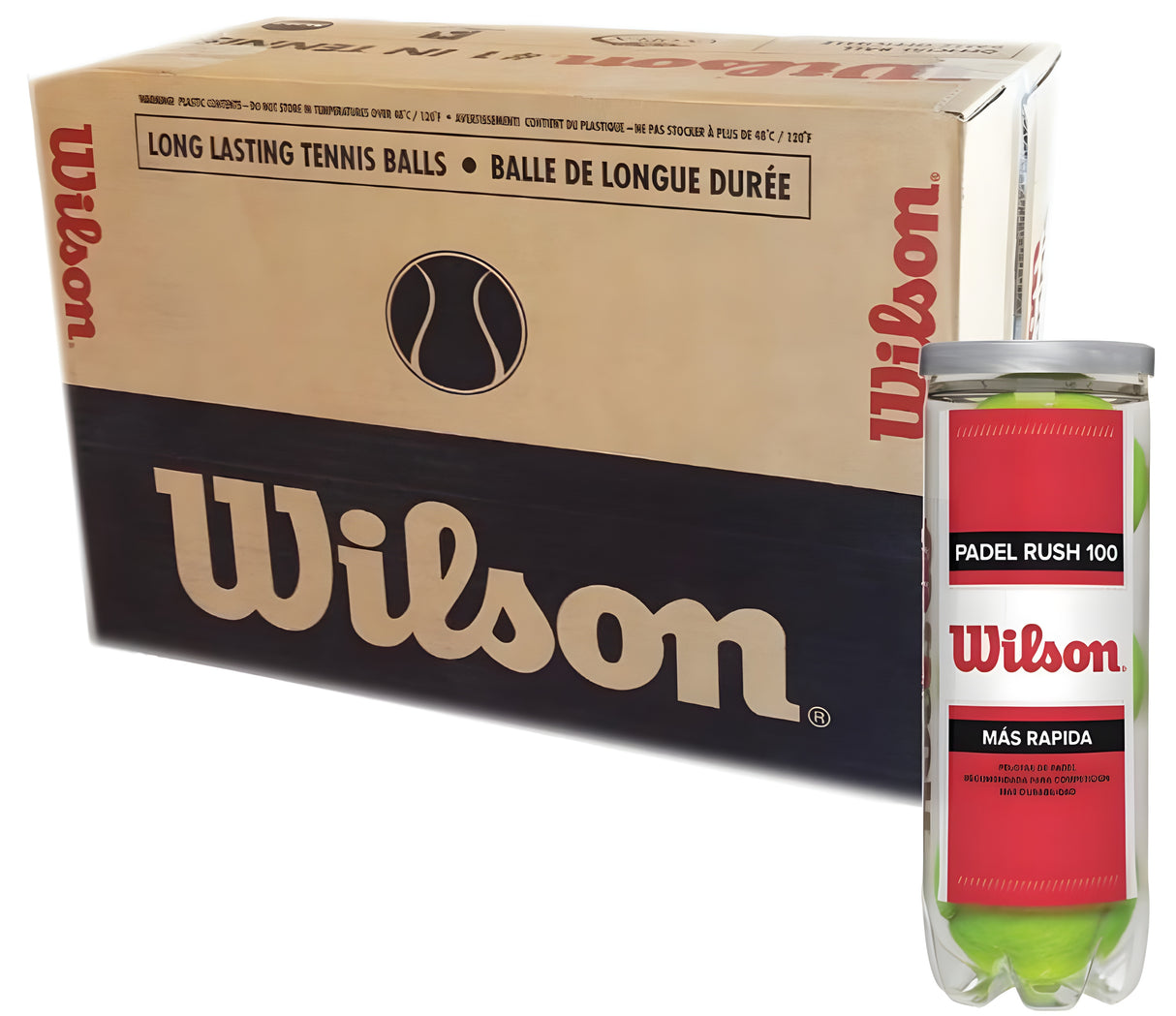 Wilson Box of 24 cans of Wilson Rush 100 balls